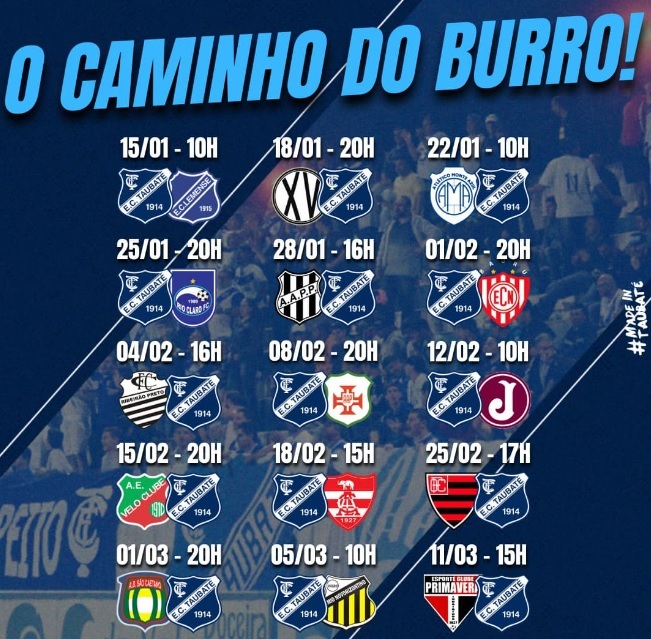 Taubaté conhece tabela da Série A2 do Campeonato Paulista de 2021 - Guia  Taubaté