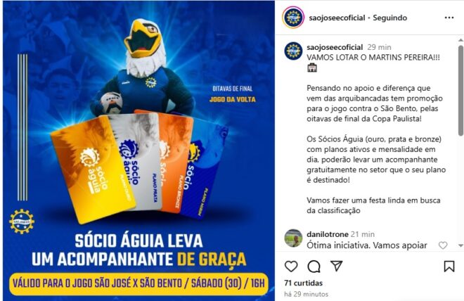 São José anuncia venda antecipada de ingressos 2